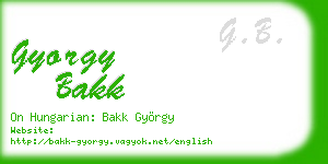 gyorgy bakk business card